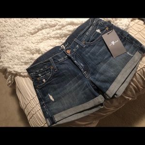 7 for all man kind jean shorts (never been worn)